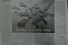 Business World, June 2014: Burning each holy letter